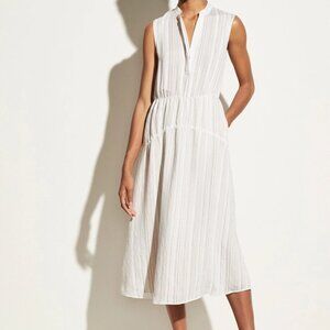 Drapey Stripe Tiered Dress in Optic